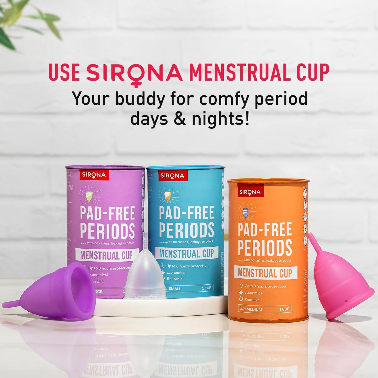 Sirona Reusable Menstrual Cup - Small for Women, Period Cup with No Rashes, Leakage or Odour and Best Alternative of Sanitary Pads