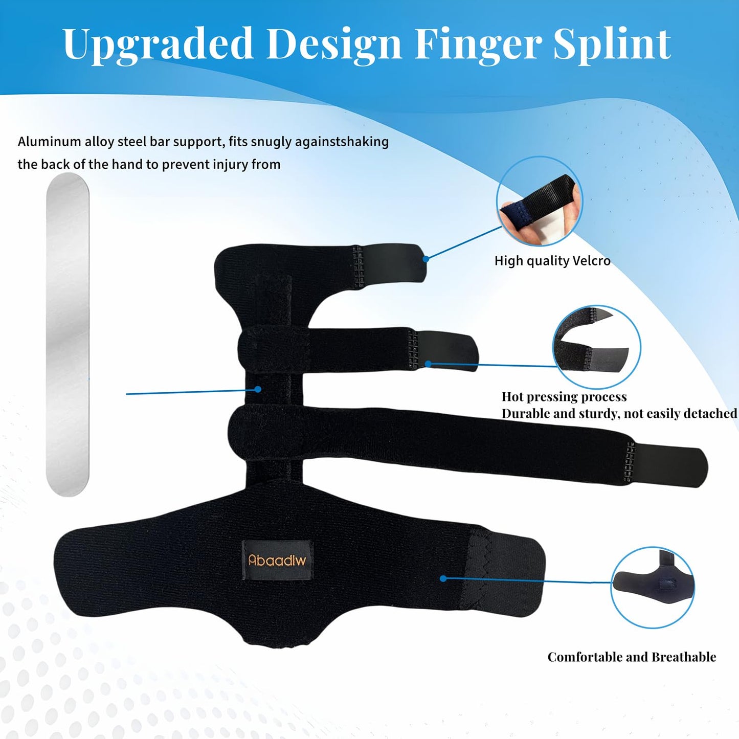 Trigger Finger Splint 2 Pcs, Adjustable Index Finger Splint, Finger Splint Middle Finger, Ring Finger Splint, Pinky Finger Splint,Hand Brace
