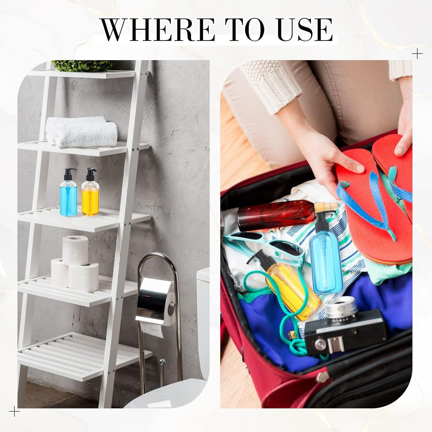 Norme 40 Pieces Empty Pump Bottle 8 oz Clear Refillable Plastic Bottles with Pump Dispenser Travel Lotion Container for Shampoo Hand Body Soap Oil Massage Moisturizer Face Cream Liquid