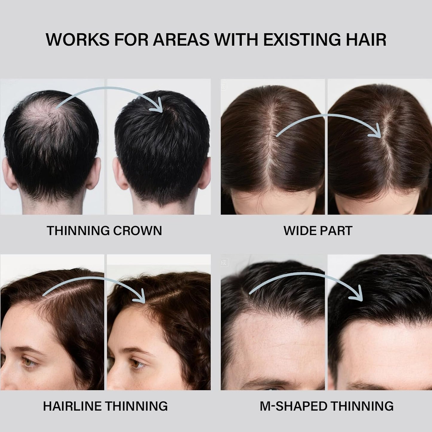 Hair Building Fibers for Thinning Hair for Men Women, 2-in-1 Kit- Enhancements Barber Spray, Thicker Fuller Hair Beard & Hairlines Instantly with Spray Applicator Nozzle, Natural Formula (Black)