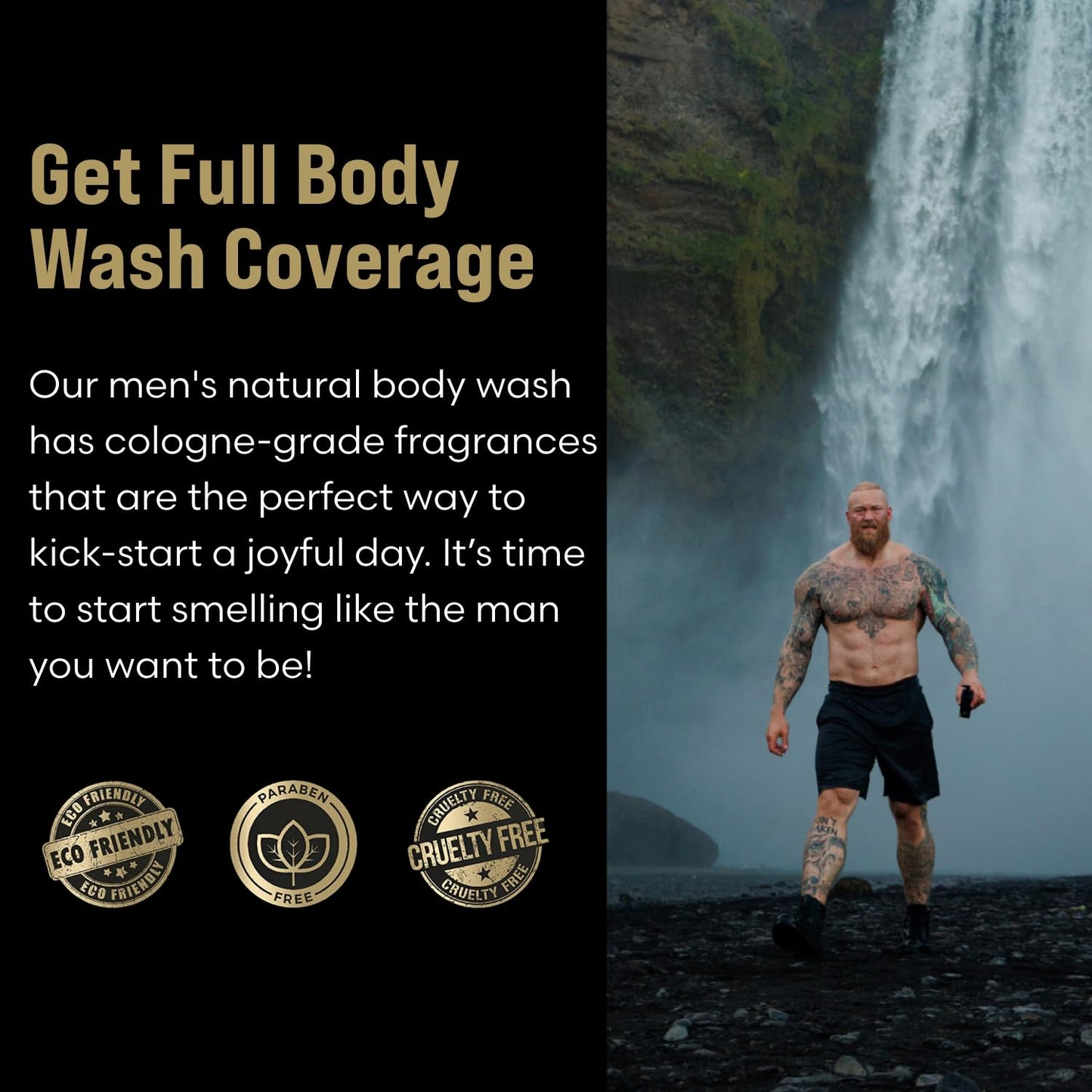 The Beard Struggle Men's Body Wash Hoenir's Poem - Gold Collection - Skin Cleaning Agent - Natural Body Wash - Shower Gel Liquid Soap - 240 mL / 8 US. fl. oz.