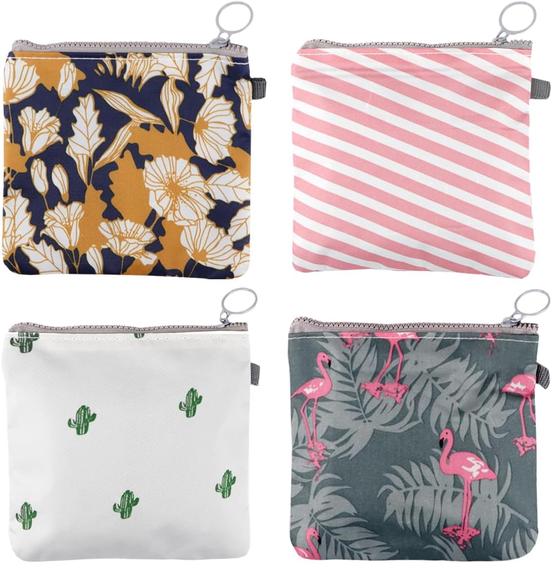 Sanitary Pad Storage Bag Napkins Bag with Zipper Portable Mini Storage Bag Teen Girls Women Washable Period Bag Traveling Tampons Collect Bag 4Pcs