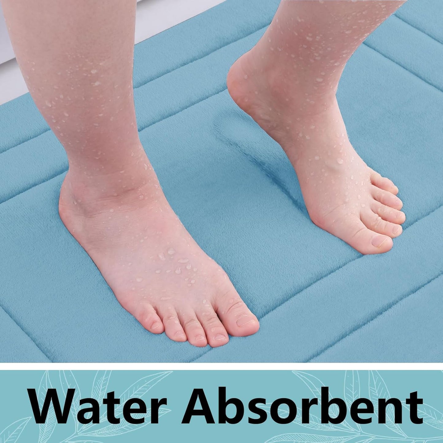 Arotive Memory Foam Bathroom Rug Mat 59x24, Ultra Soft and Absorbent Bath Mat, Machine Wash Dry, Comfortable Bath Rug Carpet for Bathroom Floor, Tub and Shower, Blue