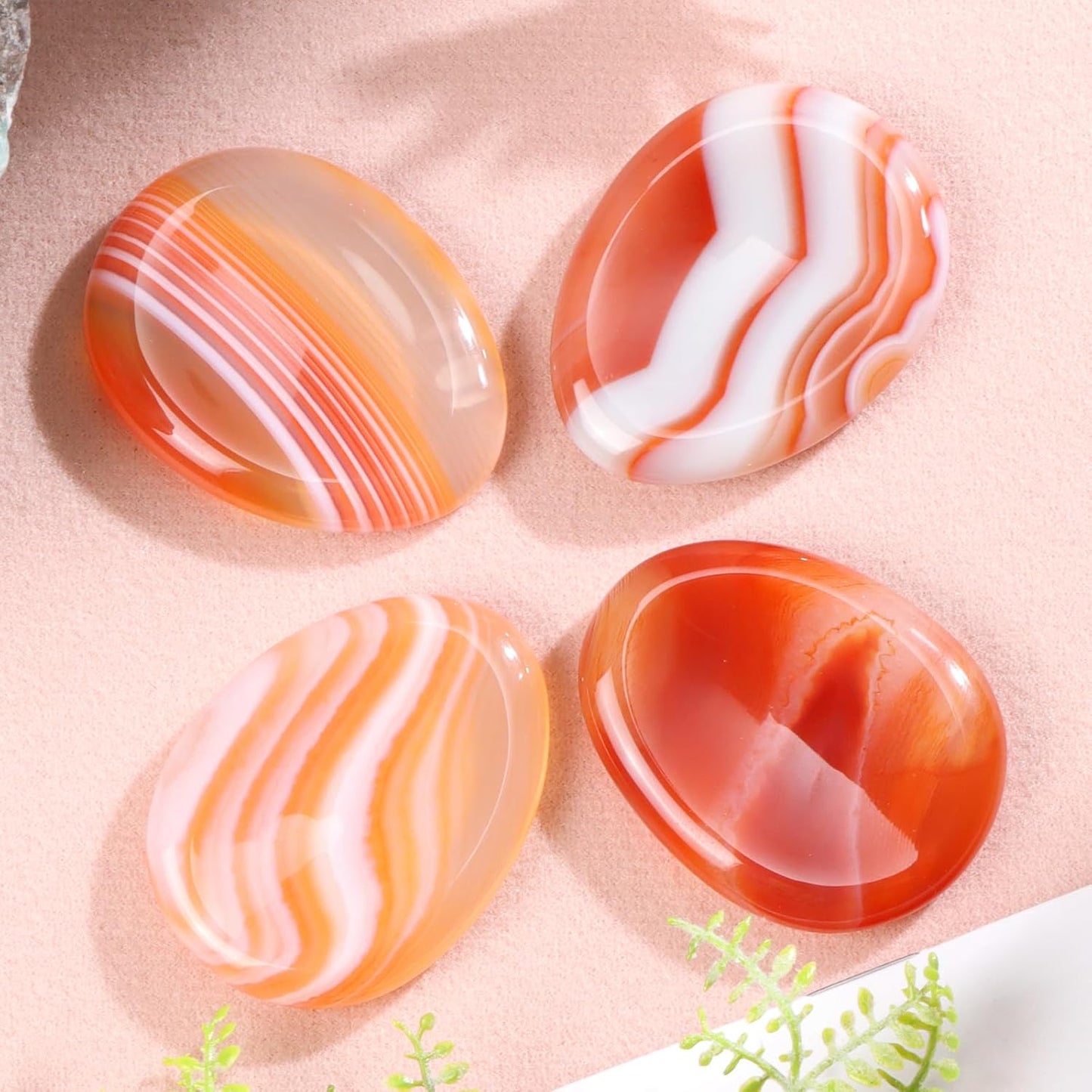 Artistone Red Carnelian Agate Crystal Chakra Thumb Worry Stone Teardrop Reiki Healing Stone Pocket Palm Stones for Anxiety Stress Relief Meditation