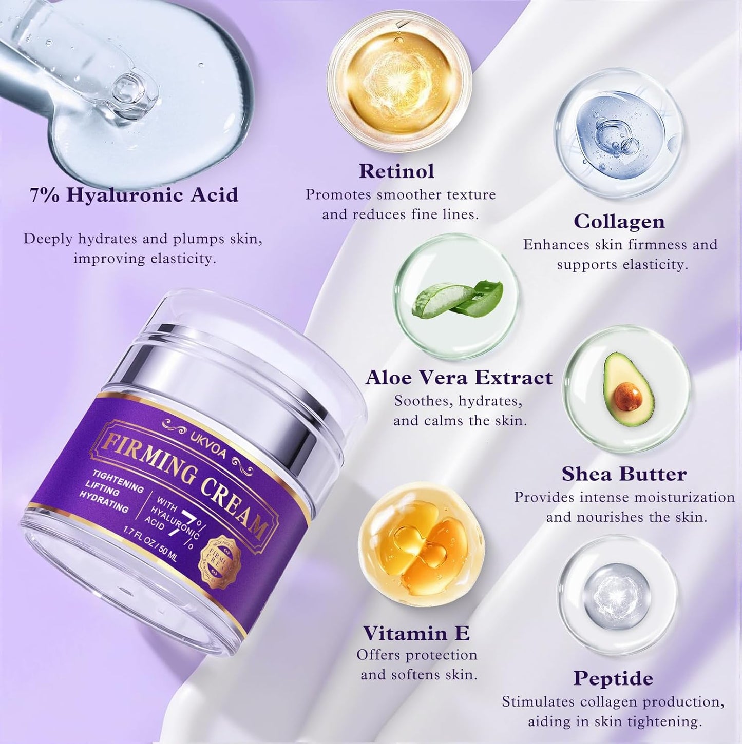 Retinol Neck & Face Wrinkle Cream for Women, Neck Cream for Tightening and Firming, Anti Aging Skin Care with Collagen & Hyaluronic Acid, Instant Face Lift Cream 2-Pack