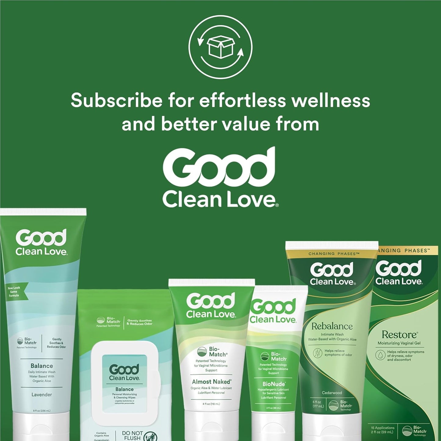 Good Clean Love Balance pH-Balanced Feminine Wipes, Supports Vaginal Health Naturally & Reduces Odor, Non-Irritating Moisturizing & Cleansing Hygiene Product Made with Organic Aloe, (60 Count)