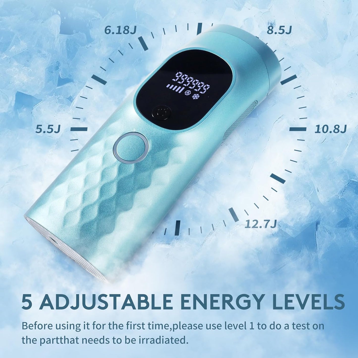 Laser Hair Removal for Women and Men - Permanent Painless Ice Cooling IPL Device Remover Machine with Shaver, Goggles, 999,999 Flashes for Body and Face, Corded