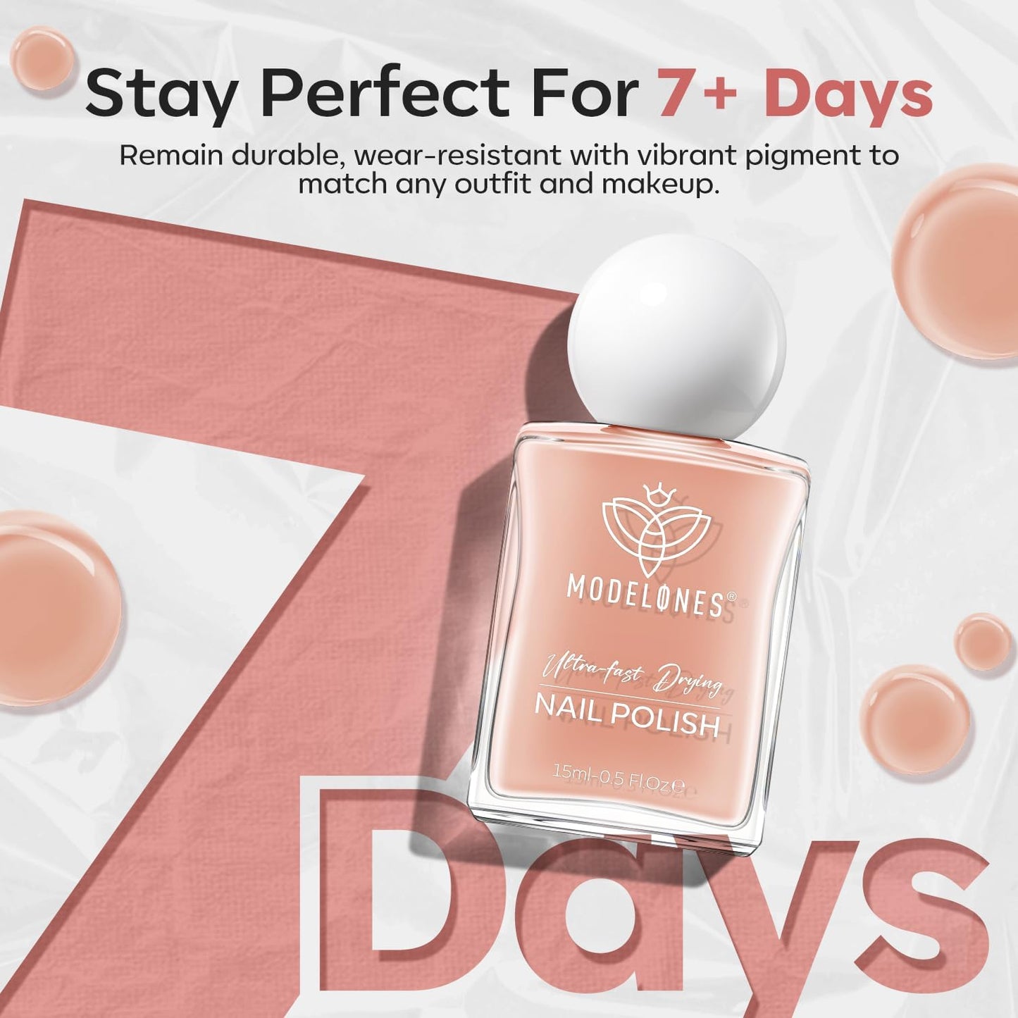 modelones Sheer Nude Nail Polish, 15 ml Jelly Nail Polish Clear Translucent Pink Quick Dry Nail Lacquer Strengthener Long Last Finger Toe Nail Art DIY Manicure Gift for Women Girls 0.5 Fl Oz