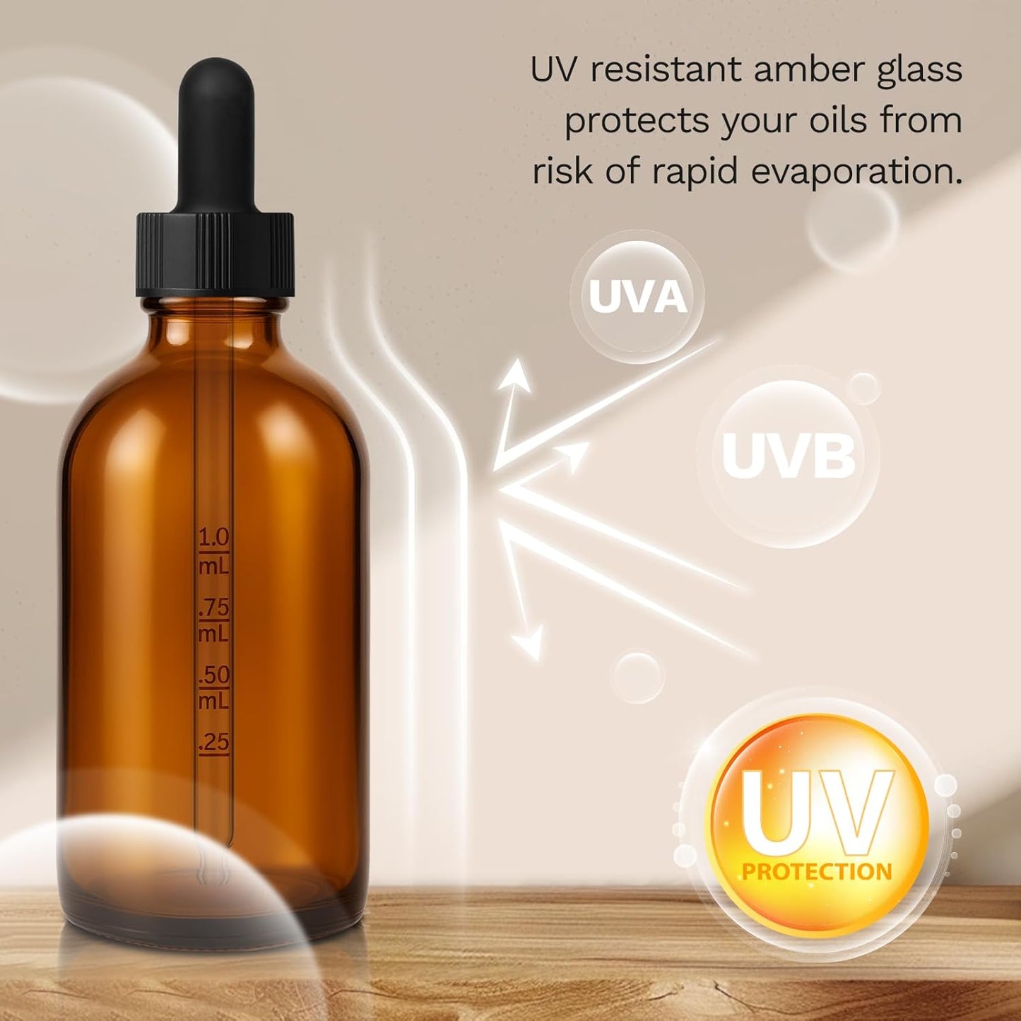 Bumobum Dropper Bottle, 4 oz Amber Glass Dropper Bottle with Measured Dropper, Empty Eye Tincture Bottles with Funnel, Pipette & Labels for Essential Hair Oils Serums, 4 Pack