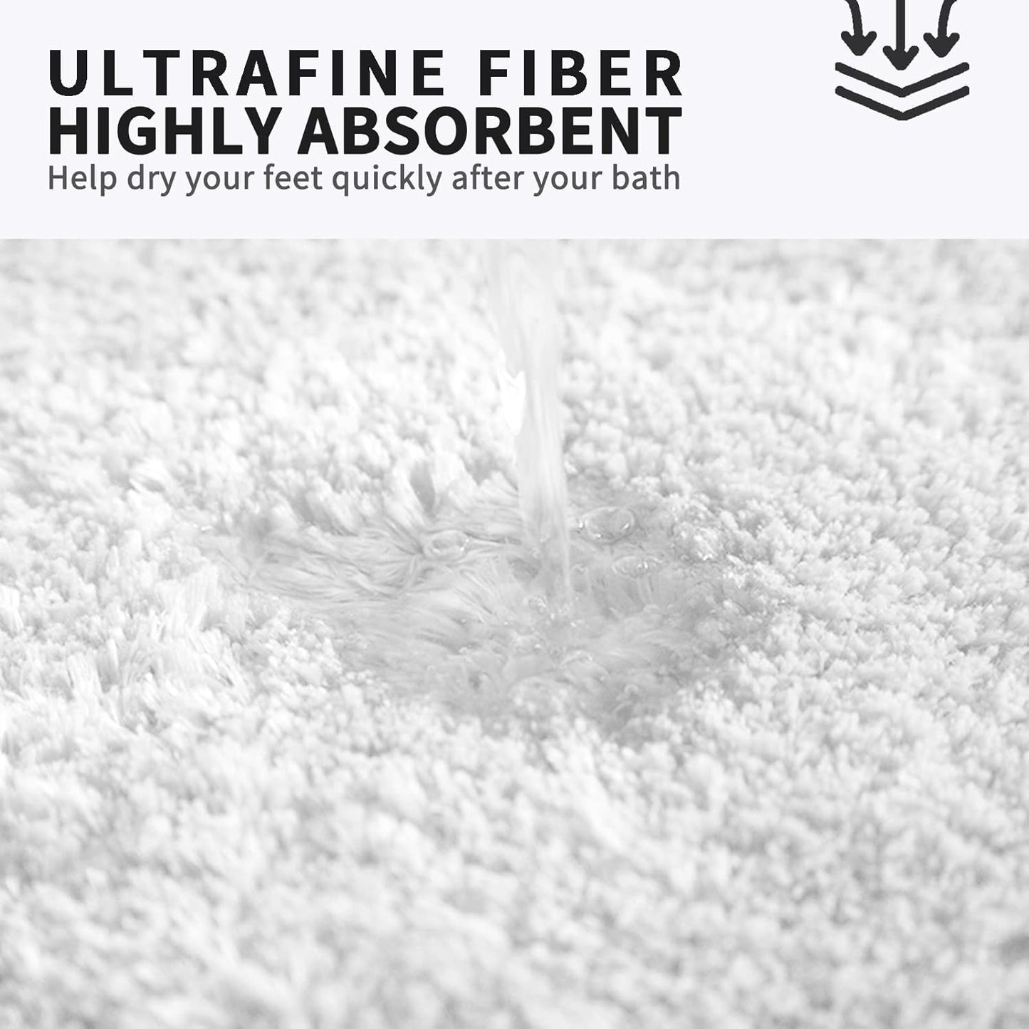 FIFU Bathroom Rugs 20" W x 32" L, Bath Mat for Bathroom, Bedroom, Laundry Room & Kitchen, Non-Slip Rubber Latex Backing, Extra Soft and Absorbent Microfiber Carpet, Machine Washable Rug, White