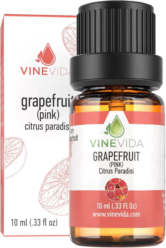 VINEVIDA Pink Grapefruit Essential Oil 10 mL - Pure, Undiluted Grapefruit Oil for DIY Candle Scents and Topical Use