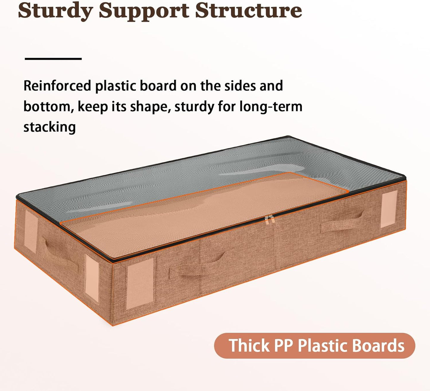 combocube 2 Pack Under Bed Storage Containers, Stackable Closet Organizers and Storage Bins with Sturdy Support, Foldable Underbed Clothes Storage Box for Blanket, Comforter, Sweater, Pillows, Shoes