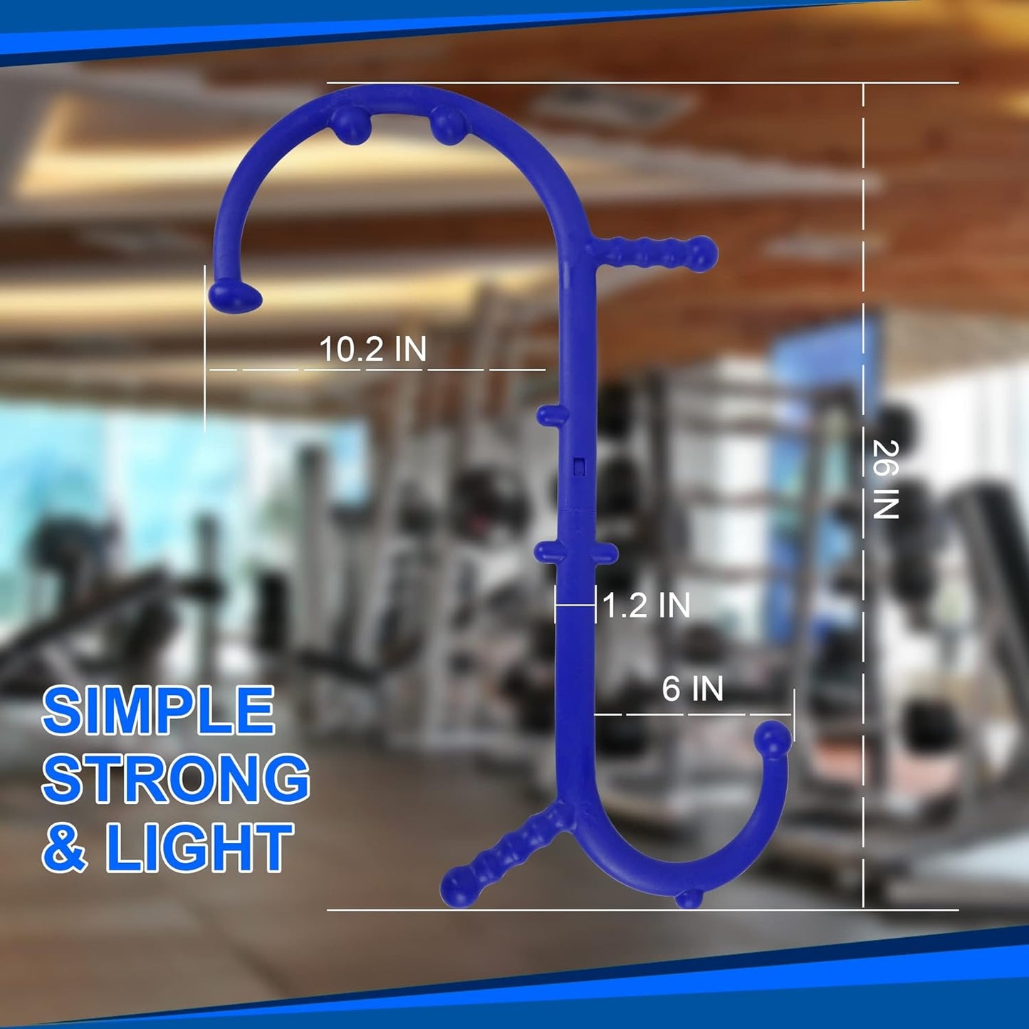 Massage Trigger Point Cane, Body Deep Tissue, Handheld Back, Neck, Shoulder, Leg and Feet Massager Rod, Muscle Release Tool Self Massage Hook Cane Gifts for Women & Men, Blue