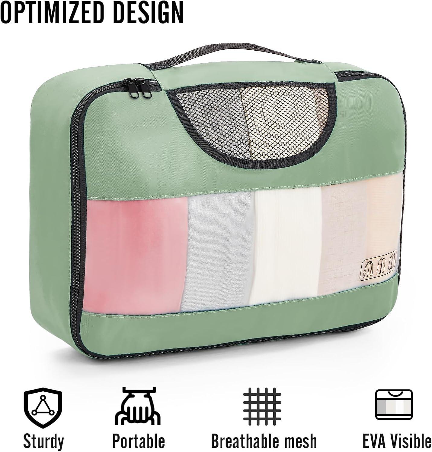 Veken 8 Set Packing Cubes for Travel Essentials, Suitcase Organizer Bags in 4 Sizes, Carry-On Luggage Accessories with Large Laundry & Hanging Toiletry Bag, Must-Have for Airplane, Road Trip & Camping