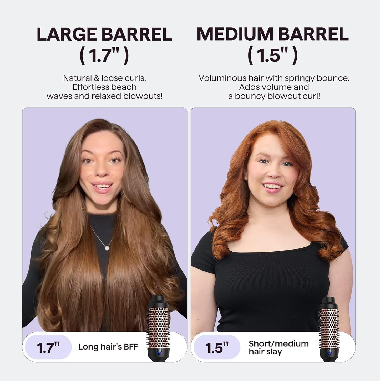 Wavytalk Thermal Brush, 1.7 Inch Blowout Express Blowout Brush, Negative Ion Technology for Creating Smooth Relax Blowouts, Give The Hair Body and Shine, Rose Gold