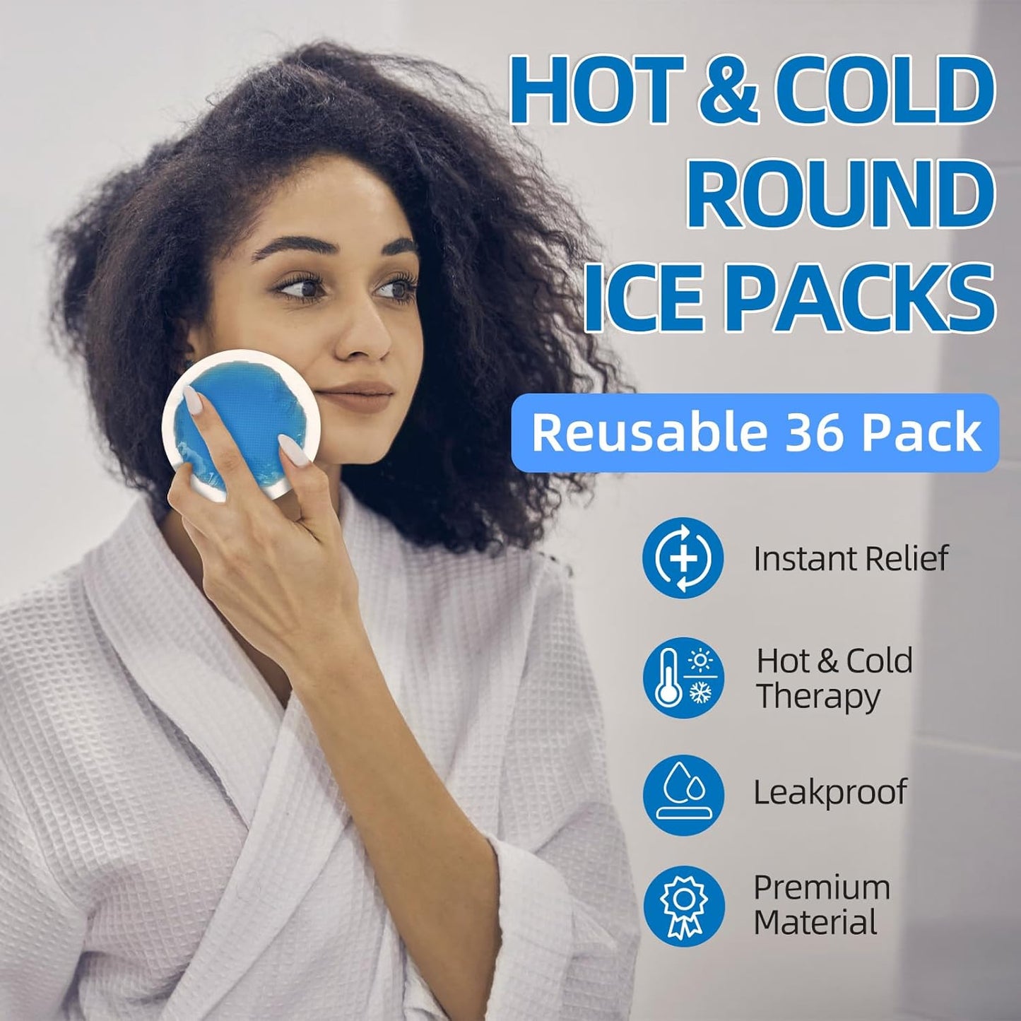 Tutmyrea Reusable Ice Packs for Injuries - 36 Soft Small Cold Compresses for Kids, Pain Relief, Eyes, Wisdom Teeth, Face, Breast, Allergies, Small Wounds