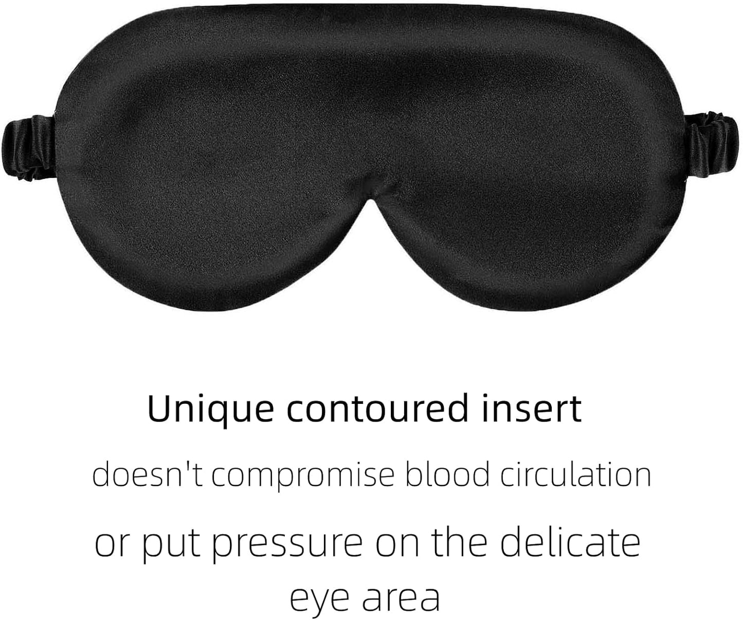 ALASKA BEAR Sleep Mask with Silk-Covered Headband for Hair Care, Silk Eye Mask Comfortable Scrunchy Band Over Ears (Built-in Contour Insert, Luxury 22 Momme)