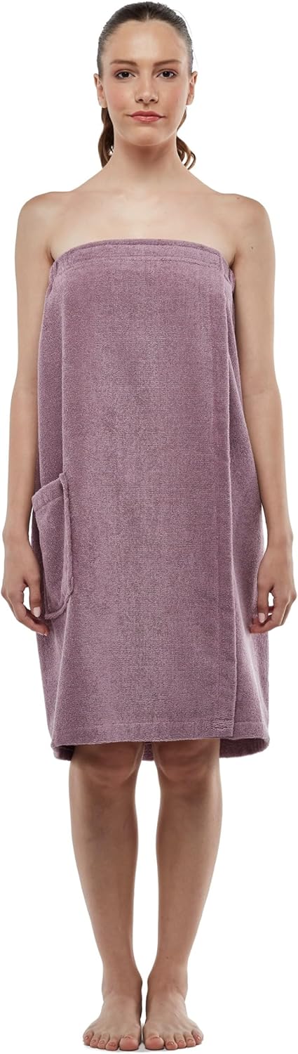 ESKYMODE Womens Terry Cotton Bath Robe Wrap, Women's Spa Shower Towel Bathrobe