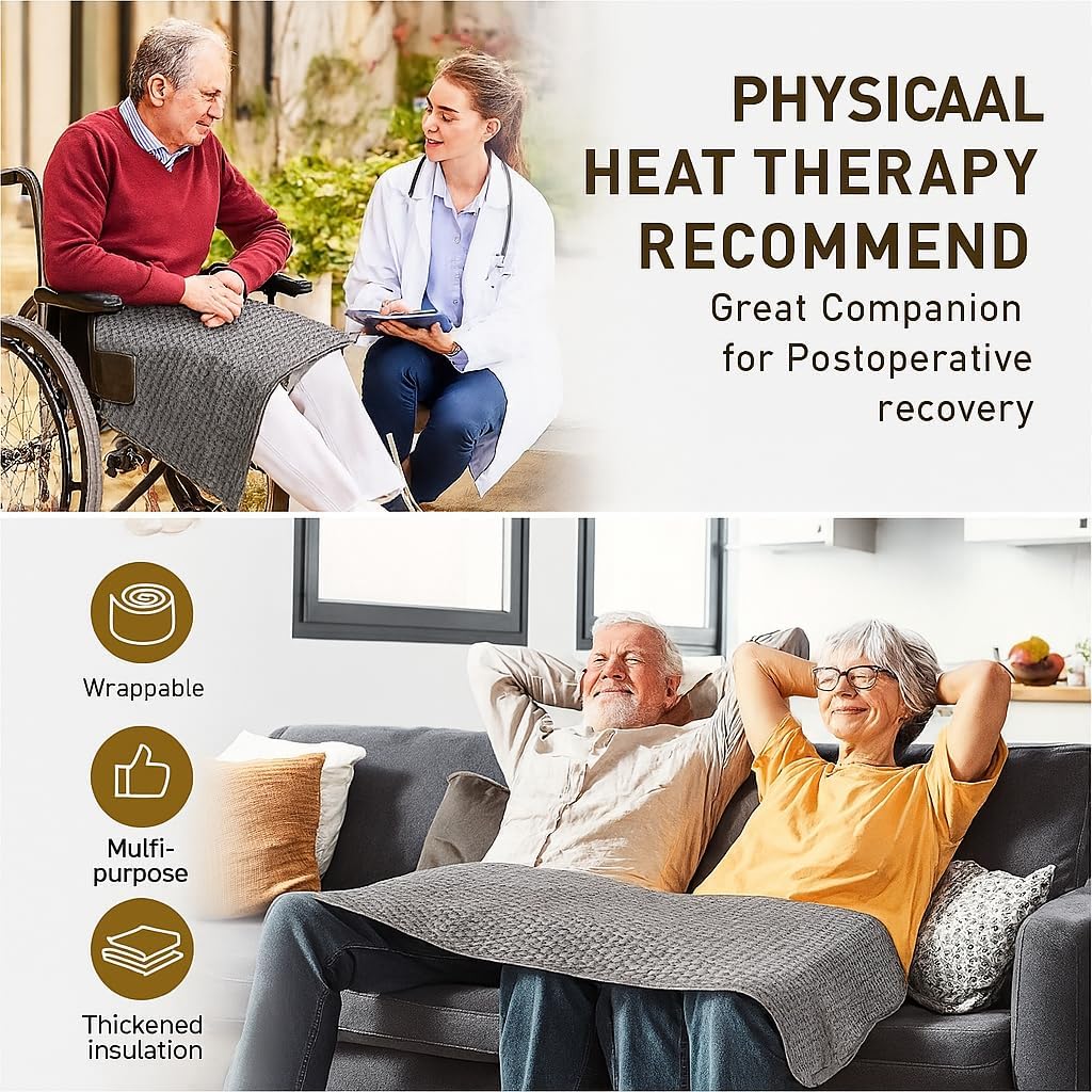 Extra Large Heating Pad for Back Pain Relief, 10 Heat Setting & 3 Auto-Off Timers, 20x40 Electric Heating Pad for Shoulders, Neck, Cramps, Menstrual Pain, Machine Washable, Gifts for Women Men