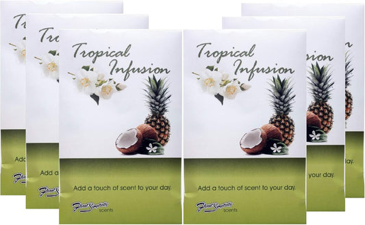 Tropical Infusion Scented Sachets Pack of 6, Spring and Summer - Long-Lasting Scented Bags, Home Fragrance, Air Freshener & Deodorizer for Closet, Room, Drawer, or Cars, Made in US