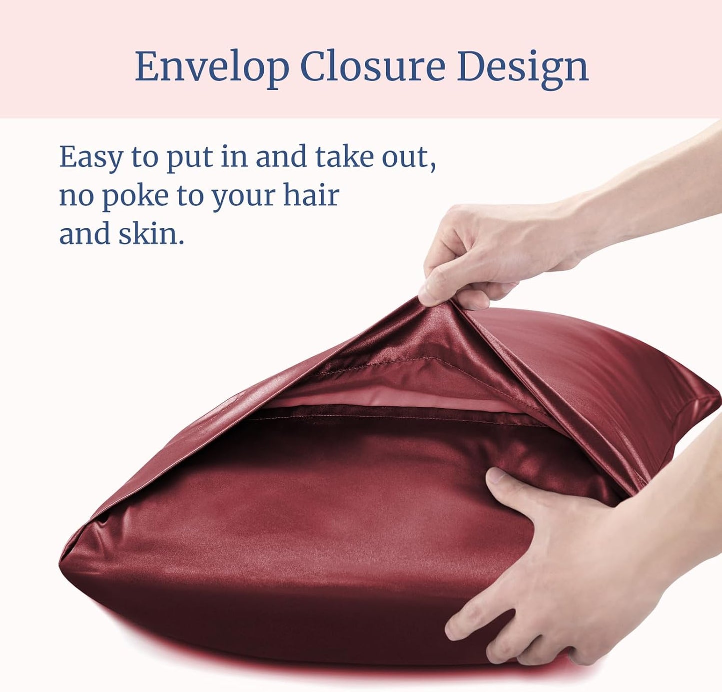 BEDELITE Satin Pillowcase for Hair and Skin, Super Soft Similar to Silk Pillow Cases 4 Pack with Envelope Closure, Cooling Pillowcases for Women Men (20"x30" Queen Size, Burgundy)