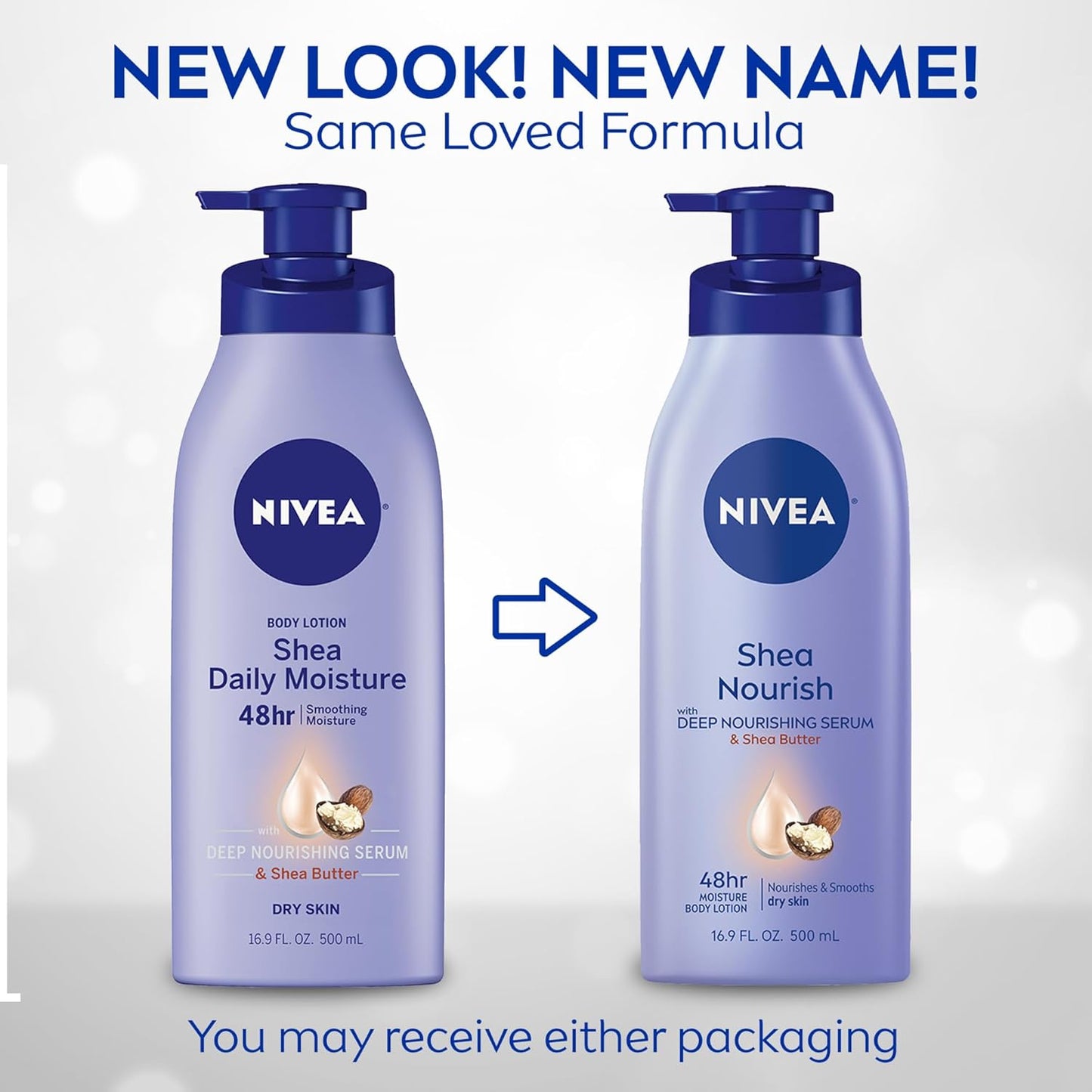 NIVEA Smooth Daily Moisture Body Lotion, Shea Butter 16.9 oz (Pack of 2)