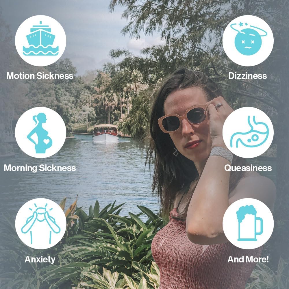 Blisslets Acupressure Relief Band - Cartagena Collection - Parentage (Smoke/Fog, Medium - 5 5/8" - 6 5/8")