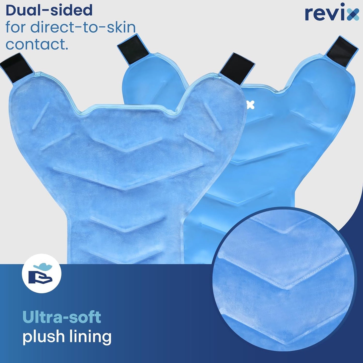 REVIX Large Ice Pack for Shoulder and Back with Straps, Reusable Full Back Ice Pack Wrap Cold Compression Therapy for Discomfort and Fatigue Relief, Post-Workout Recovery