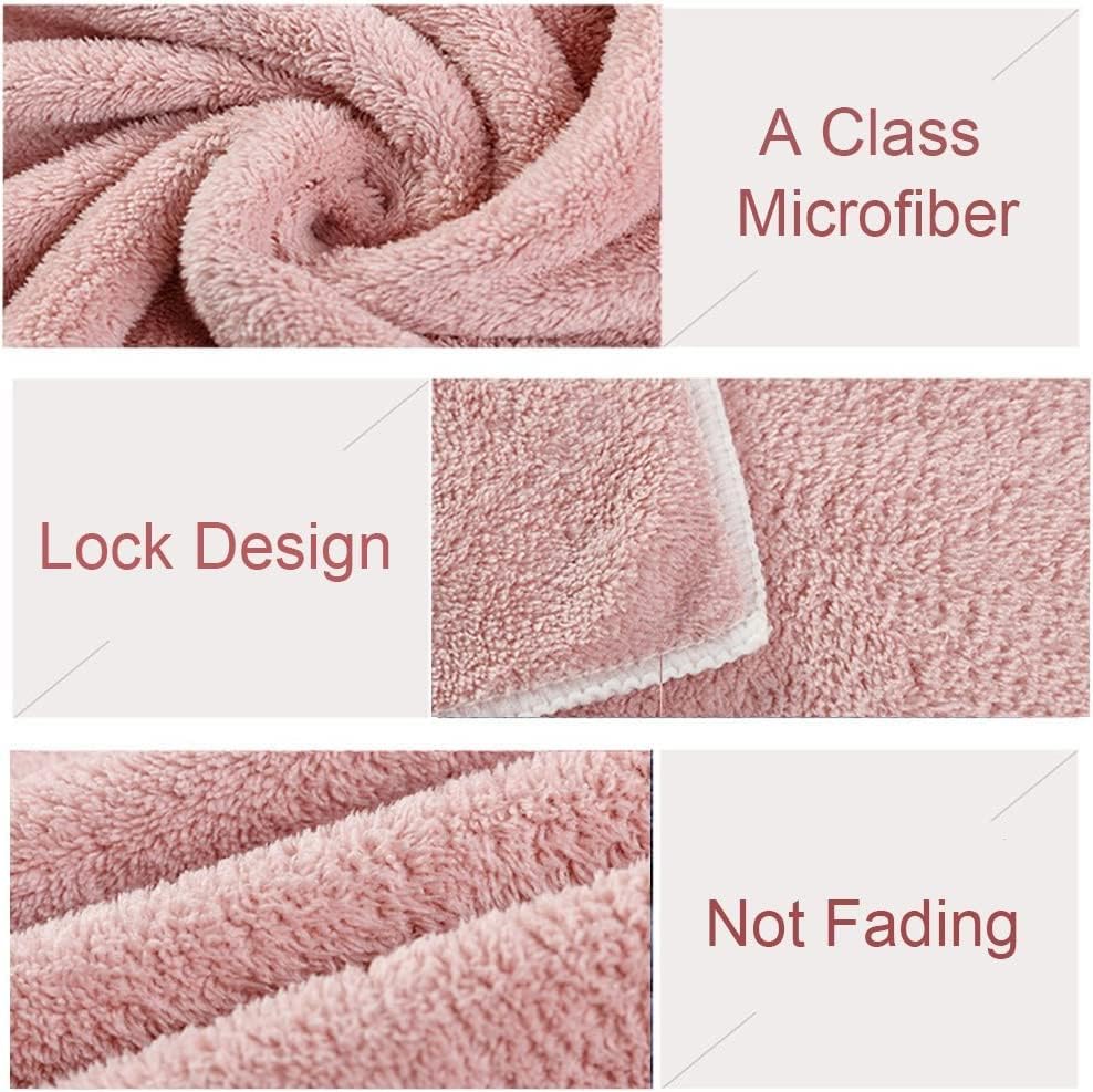 Jseng 2PC Microfiber Hair Drying Caps, Extrame Soft & Ultra Absorbent, Fast Drying Hair Turban Wrap Towels Thick Fluffy Shower Cap for Girls and Women