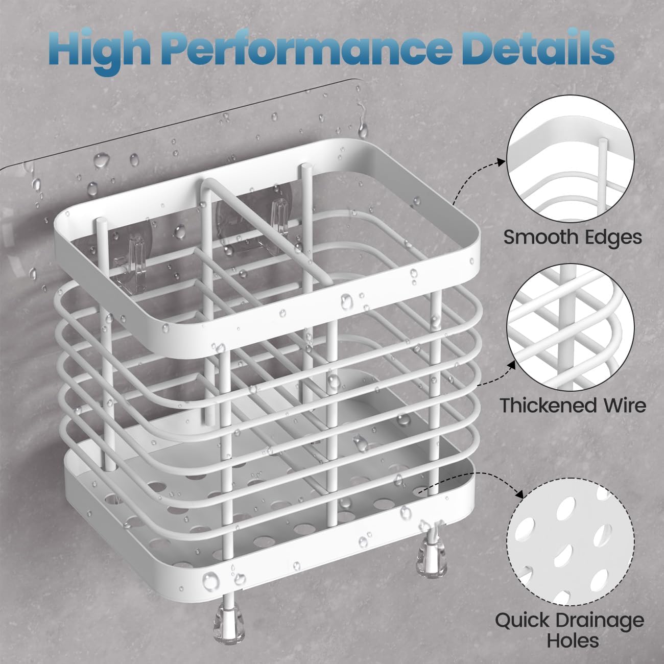 Luxspire Toothbrush Holders for Bathroom, Stainless Steel Electric Toothbrush Holder Wall Mounted, Shower Toothbrush Toothpaste Holder, Bathroom Organizer Essentials, 2 Slots, White