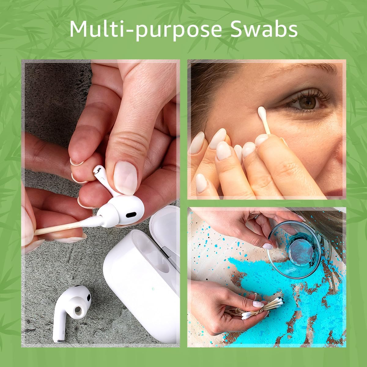 100% Bamboo Ear Cotton Swabs (5000-Pack) | Double Tipped Cotton Buds for Ear | Biodegradable Beauty & Personal Care Items | FSC Certified & Hypoallergenic | For All Ages & Pets