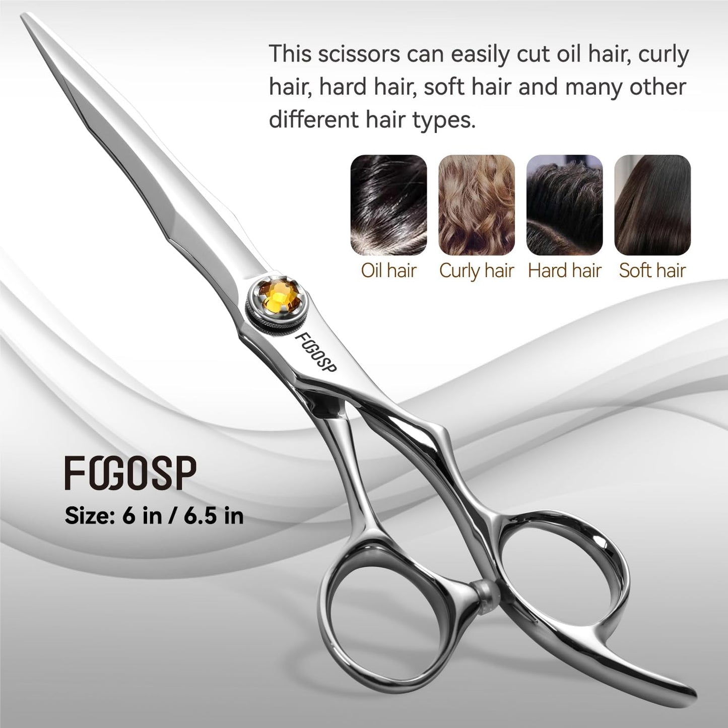 6" Professional Hair Shears Set VG10 Japanese Stainless Steel Sharp Ergonomic Lightweight Regular Straight and Thinning Scissors for Barbers and Salon Professionals