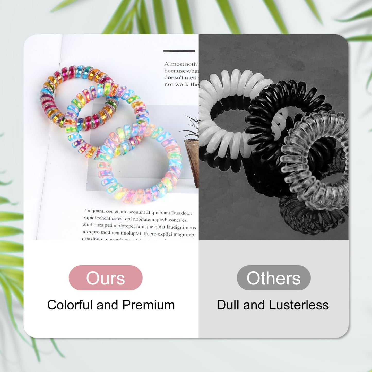 JessLab Spiral Hair Ties for Women, 10-Pack Traceless No-Damage Ponytail Holders, Coils Hair Bands for Girls, Assorted Colors