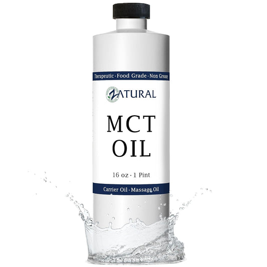 Pure MCT Oil, Carrier Oil, Massage Oil, Hydrating Oil, Hair Oil, Food and Therapeutic Grade, 16 Oz