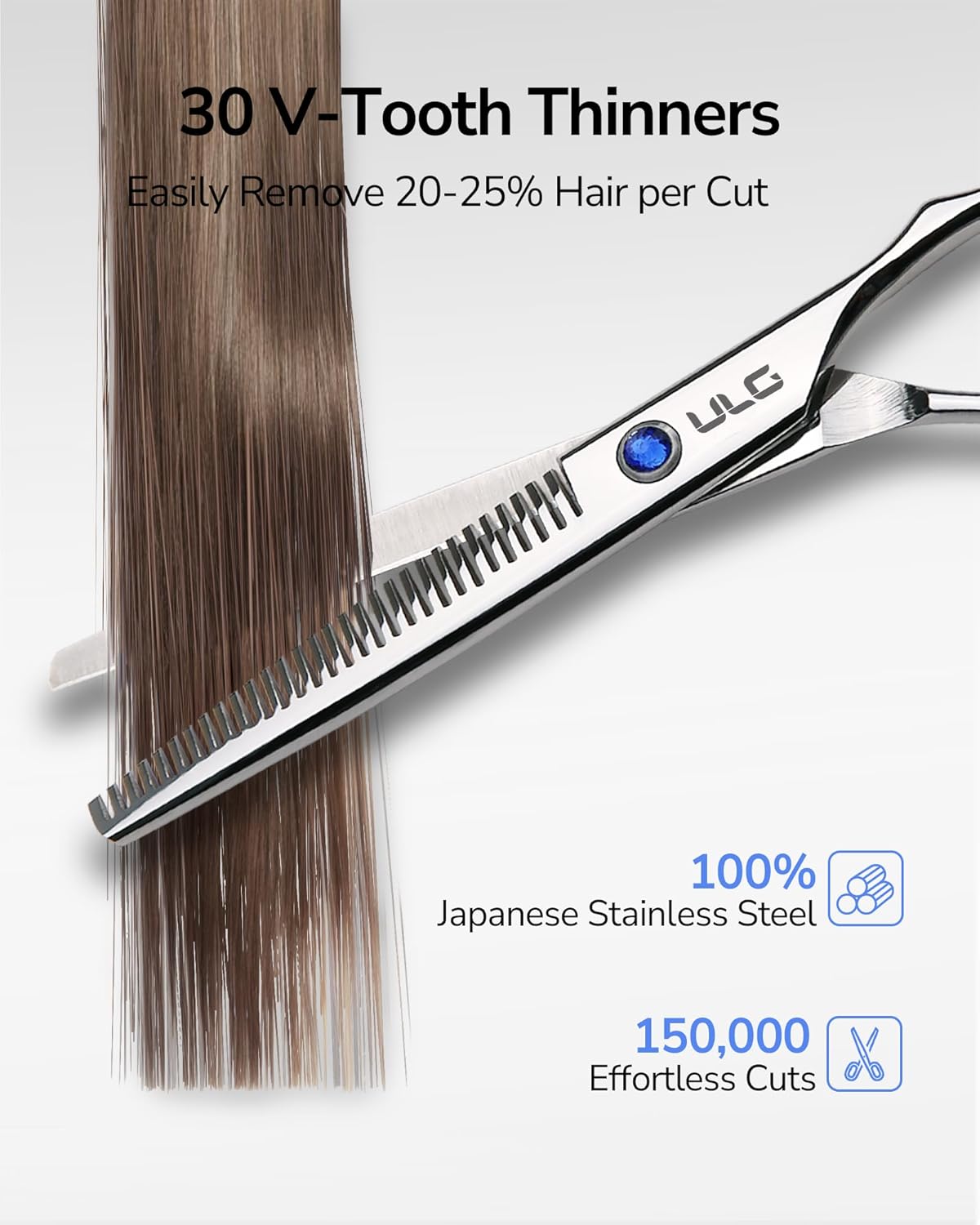 ULG Hair Cutting Scissors Thinning Shears Kit Professional Hairdressing Texturizing Salon Razor Edge Scissor Barber Kit Plus