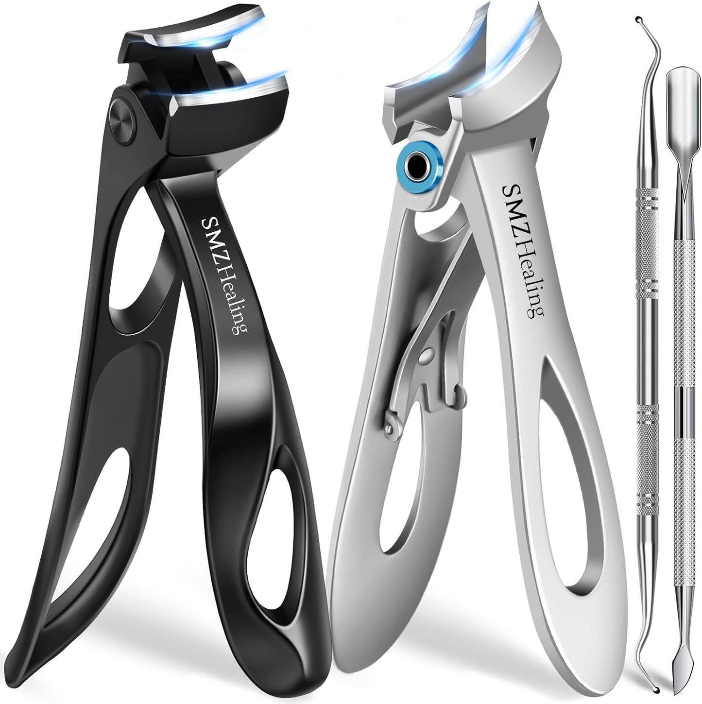 Toenail Clippers for Seniors Thick Toenails, Angled Head Heavy Duty Large Toe Nail Clippers for Men Thick Nails, Slanted Curved Blade Ingrown Toenail Clippers