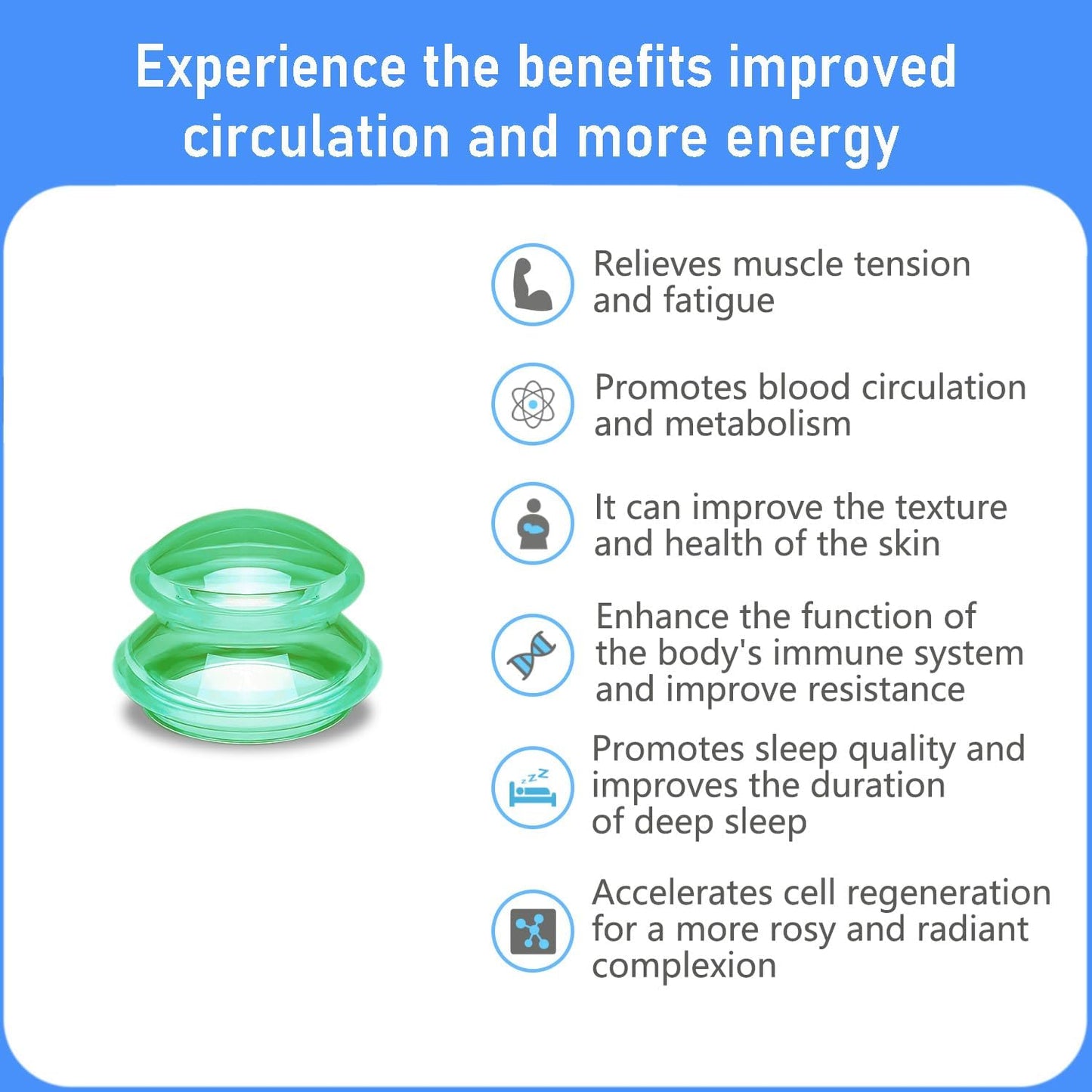 Silicone Cupping kit for Massage Therapy, Professionally Massage Cup for Body Sculpt Cup (Green, S*2 Cups)