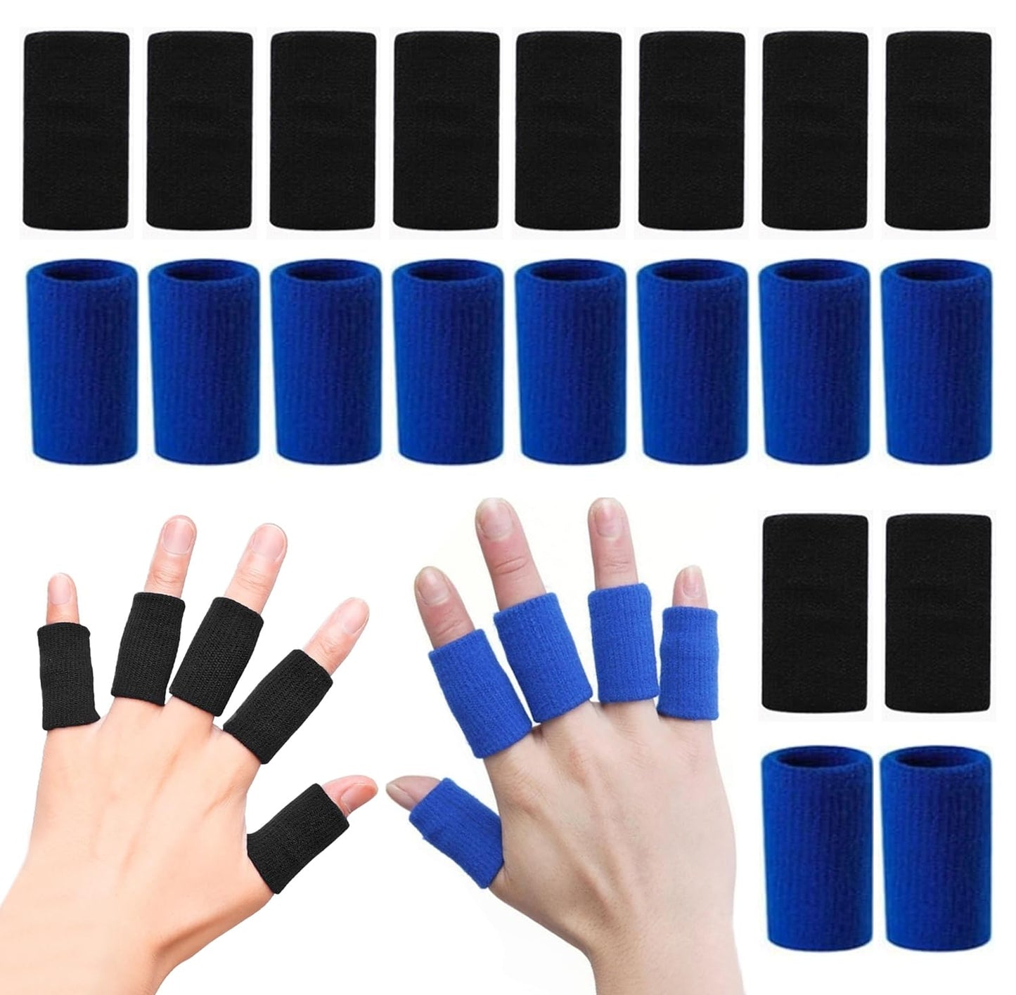Finger Sleeves, Thumb Splint Brace for Finger Support, Breathable Elastic tape, Compression Pression Protector for Pain Relief (20, Color)