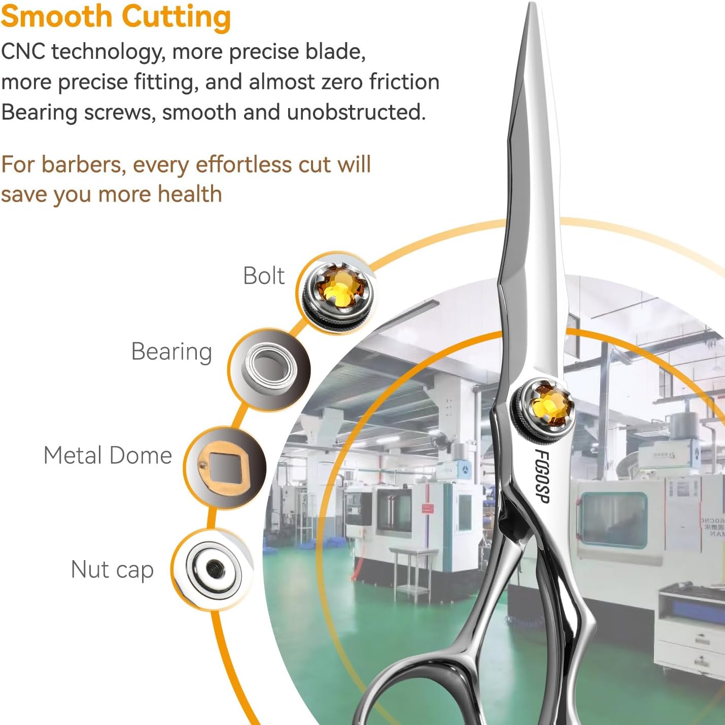 Professional Hair Scissors 6.5” Barber Scissors Japan VG10 Fine Cutting Blades Professional Hair Shears Barber Scissor for Men and Women Haircut Shear Kit