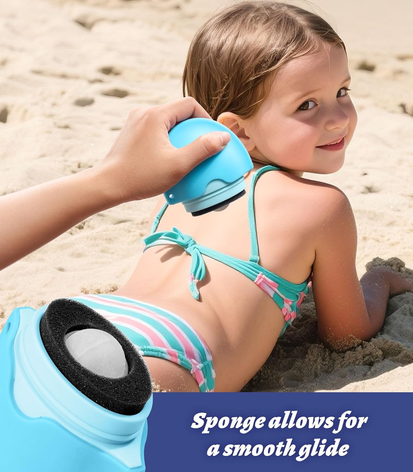 Sunscreen Applicator - Refillable Roll on Sponge Sunscreen, Suncream & Lotion Applicator,Proof Sun Lotion Brush - 1.85 Oz Travel Size - Summer Beach Essentials -Baby & Toddler Friendly