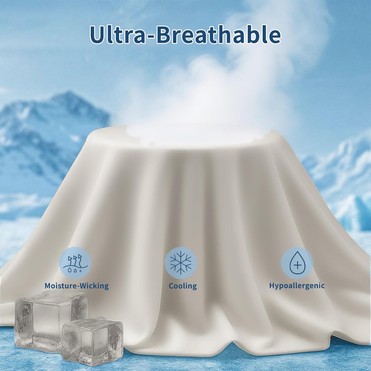 Cooling Pillow Cases 2 Pack for Hot Sleepers and Night Sweats, Ice Cool Pillow Covers King Size Set of 2 for Hair Skin Reduces Wrinkles&Frizz Softer Than Silk Pillow Cases, Envelope Closure,Champagne