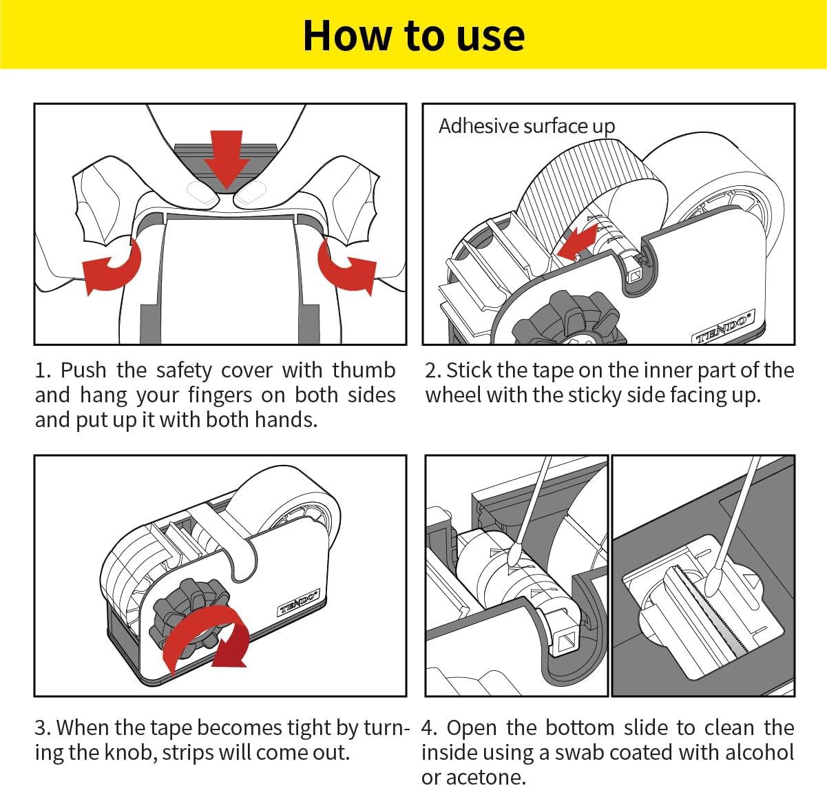 [TENDO°] Multi-Section Tape Dispenser ZO-508: Innovative Cutter for Custom Tape Width (Pink)