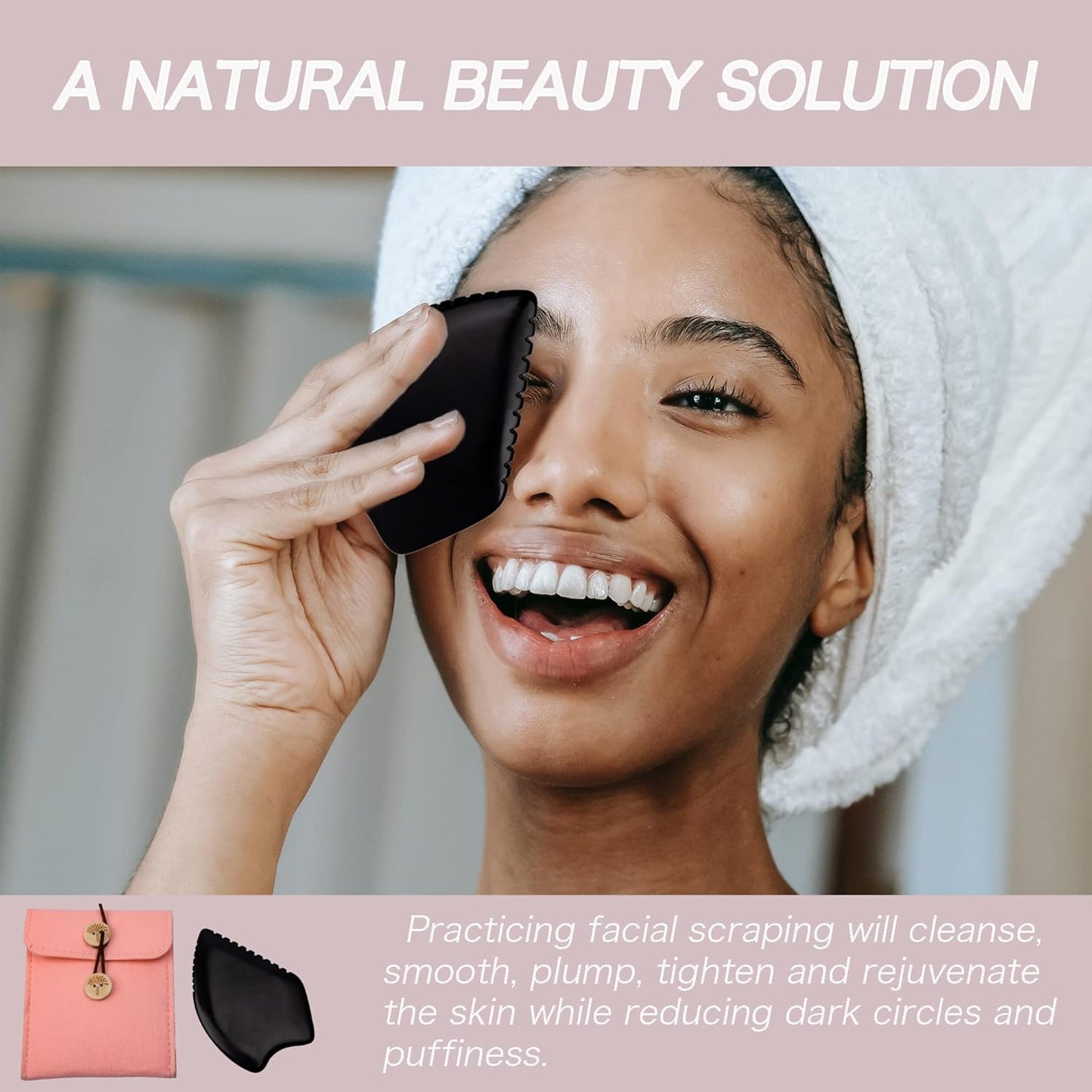 Gua Sha Facial Massage Tools, BianStone Traditional Face & Body Massage Tool, Lymphatic Drainage Face Sculpting Tool, The Newly Upgraded Unique Tooth Edge