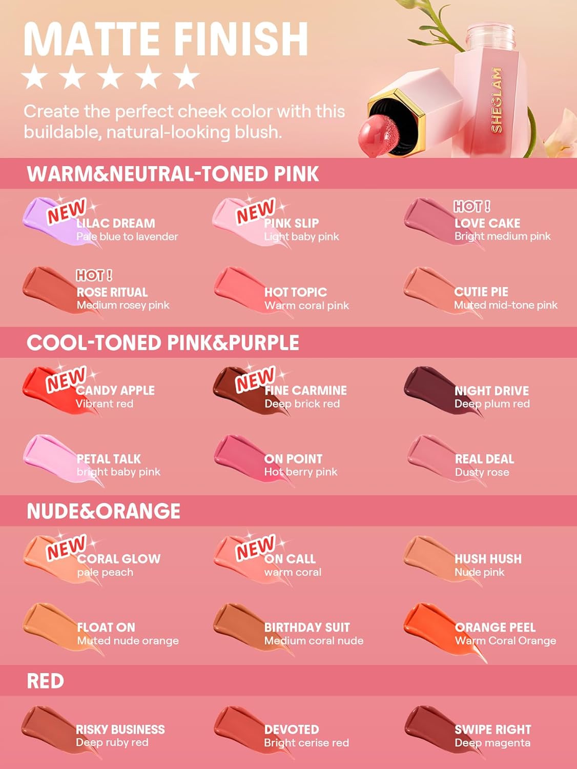 SHEGLAM Color Bloom Liquid Blush-Fine Carmine