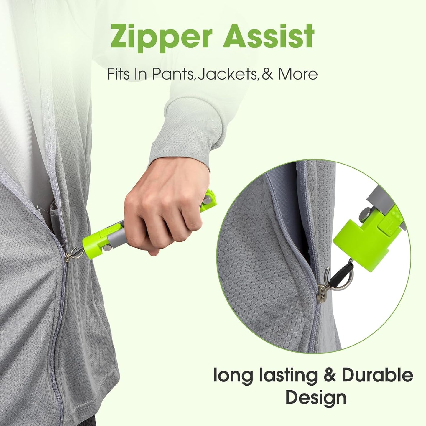Button Hook with Zipper Pull，One Hand Dressing Aids for Easy Button,Button Assist Tool and Zipper Helper for Seniors,Elderly, Disabled Men and Women-2pack
