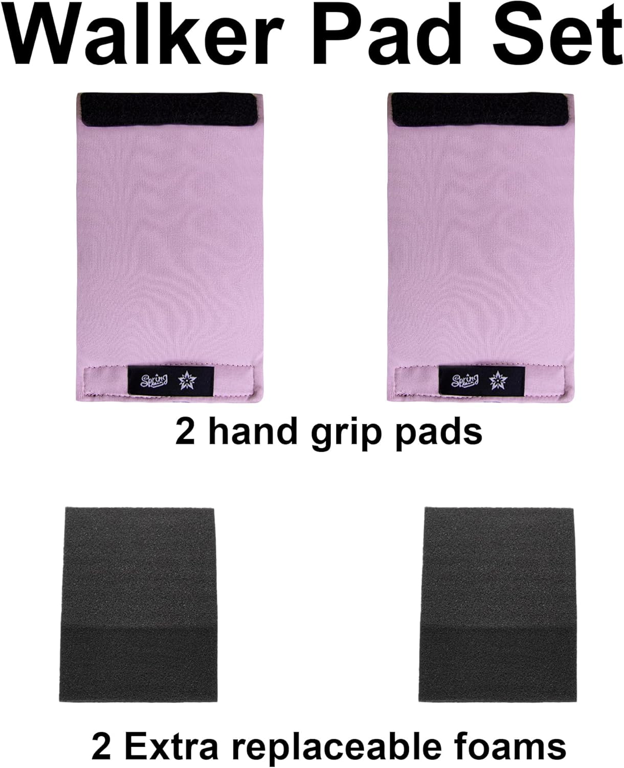 Spring Seaon Universal Walker Handle Padded -Hand Grip (2 Pack) Covers Non-Slip Cushion Padding for Folding Rolling Walker,Rollator Handle-Crutch Handle Pad Grips- Mobility Aid