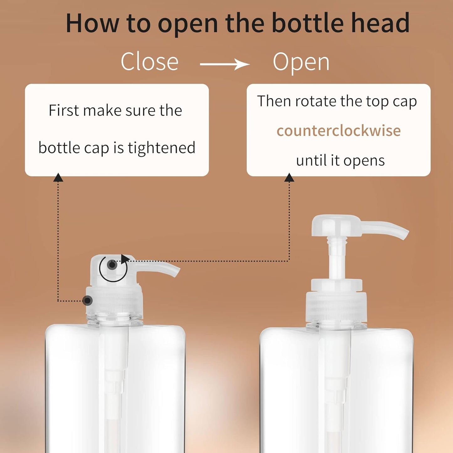 450ml (15.2oz) Pump Bottle Dispenser Jansburg 2Pack Refillable Square Plastic Lotion Dispenser Empty Lotion Pump Bottle for Essential Oil Soap Lotion Shampoo, Bathroom/Kitchen/Travel Clear