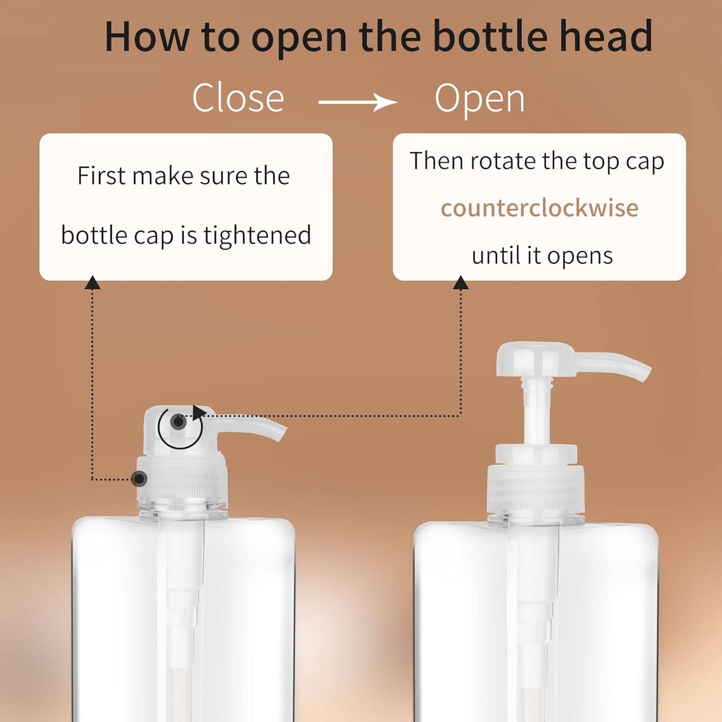 Pump Bottle Dispenser 22oz/650ml Jansburg 2Pack Refillable Square Plastic Lotion Dispenser Empty Lotion Pump Bottle for Essential Oil Lotion, Shampoo, Bathroom Travel Clear