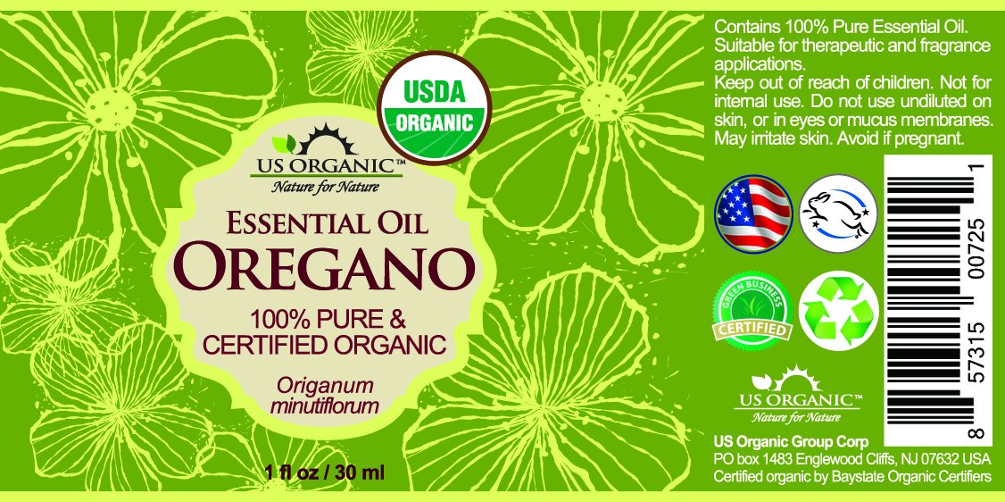 US Organic 100% Pure Oregano Essential Oil - USDA Certified Organic, Steam Distilled (30 ml)