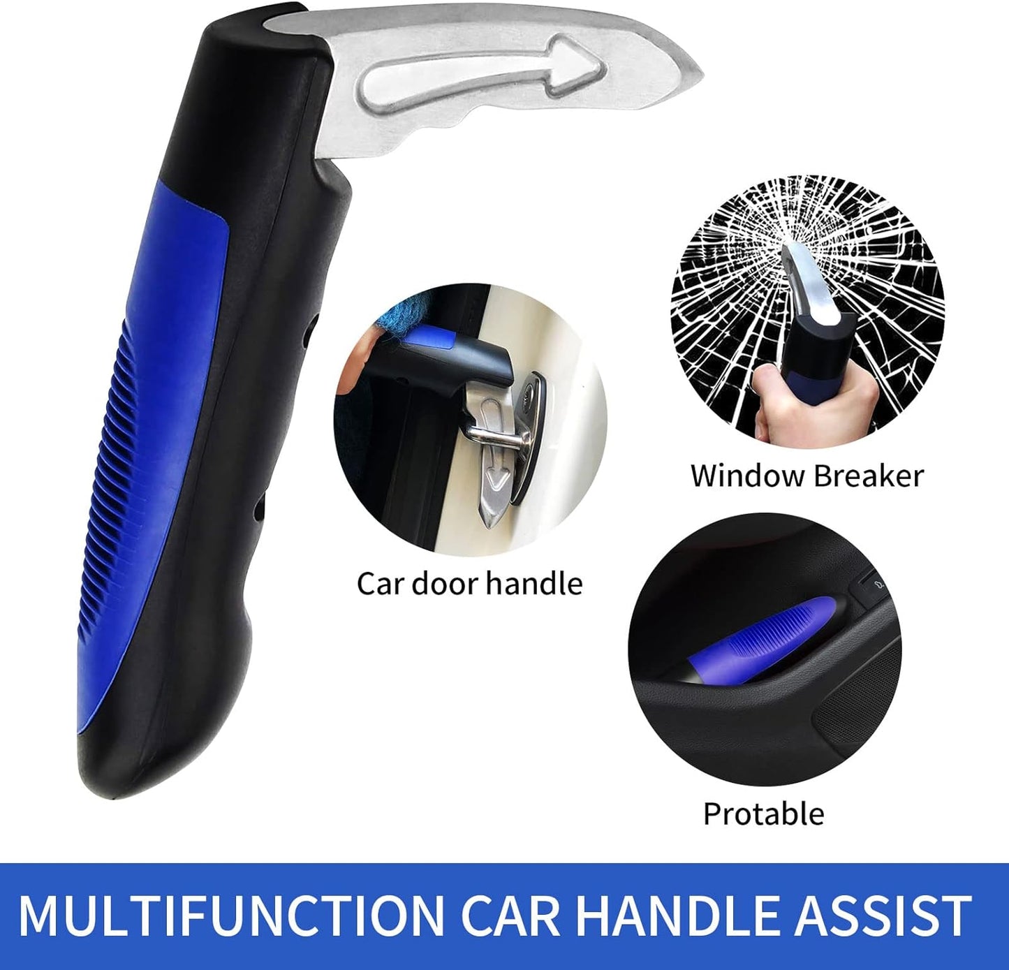 2PACK Car Handle Assist for Elderly, Door Handles for Automotive, Multifunctional Car Handle Assist, Handicapped Elderly Assistant Support Bar RED & Blue